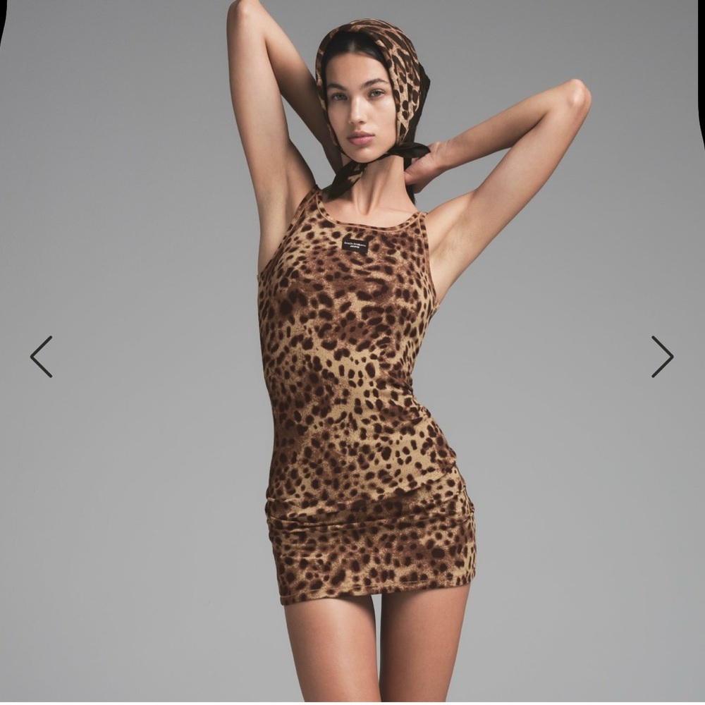 DOLCE x SKIMS COTTON RIB SCOOP TANK MINI DRESS in S NWT